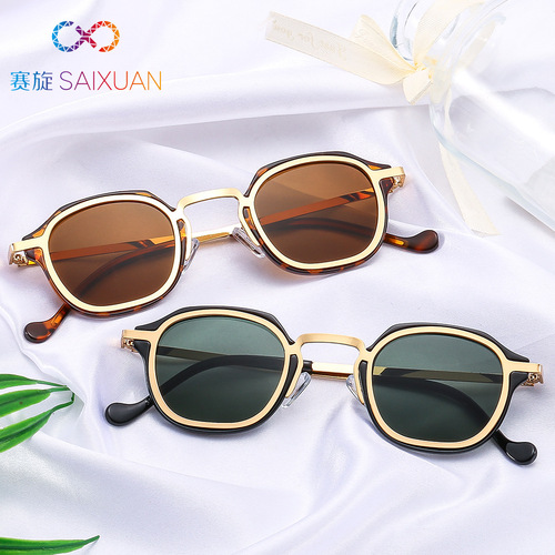  Summer New Fashion Sunglasses for Men and Women, European and American Style Metal Black Sunglasses, Personalized UV Protection, Wholesale