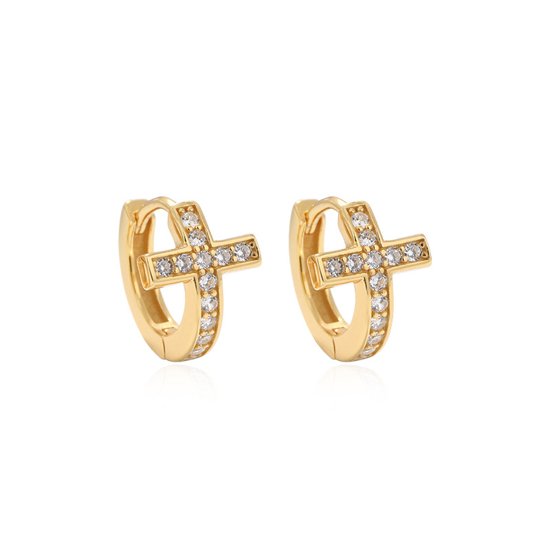 Europa y los Estados Unidos transfronterizos joyas de pendientes de círculo 925 pendientes de plata esterlina personalidad femenina pendientes de diamantes de hip hop para hombres