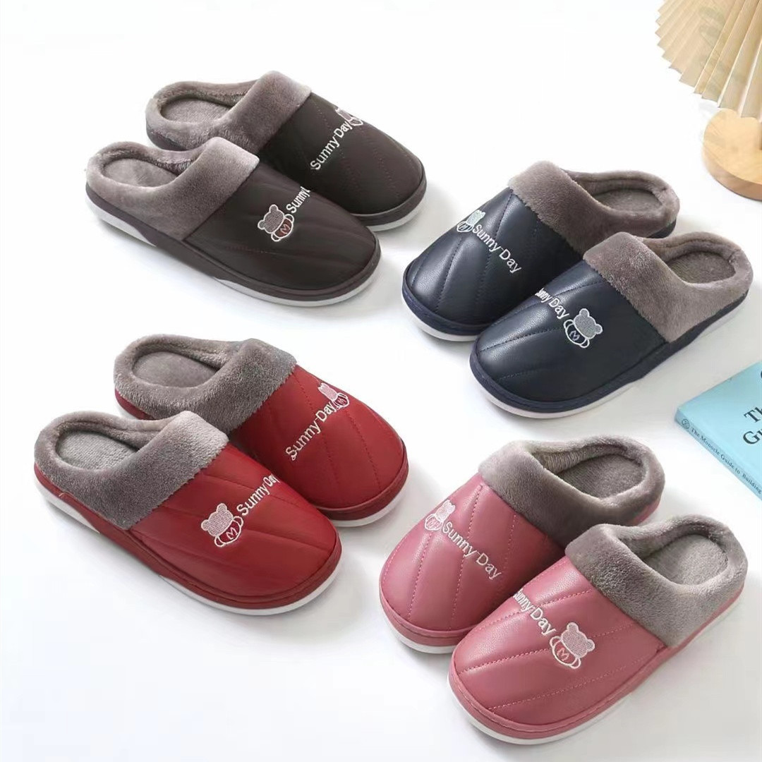 Directo de fábrica Zapatillas de algodón casa de invierno casa hombres y mujeres ancianos Zapatillas de algodón cálido forro polar fondo grueso Zapatillas de lana al por mayor