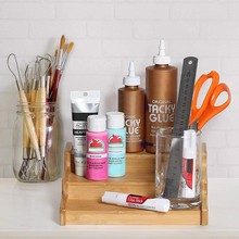 爆款竹厨房收纳调料架可伸缩置物架竹制家用桌面三层整理架子