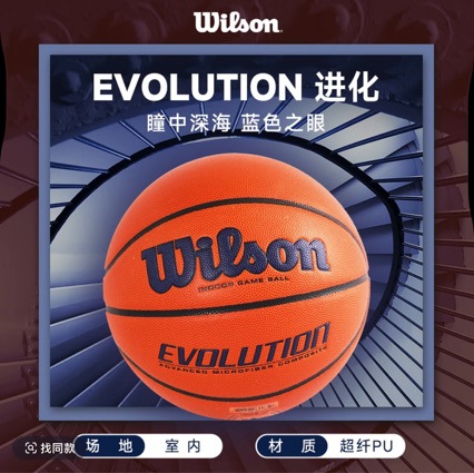 Wilson Basketball Evolution Full Indoor Game Ball No. 7 Basketball Wtb0595 Wilson 0595