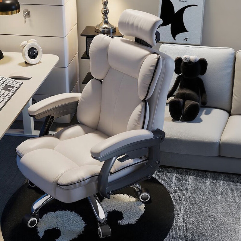 Modelo ordinario + almohada para la cabeza + esponja + barra de aire de primera clase - silla de cuero blanco 927