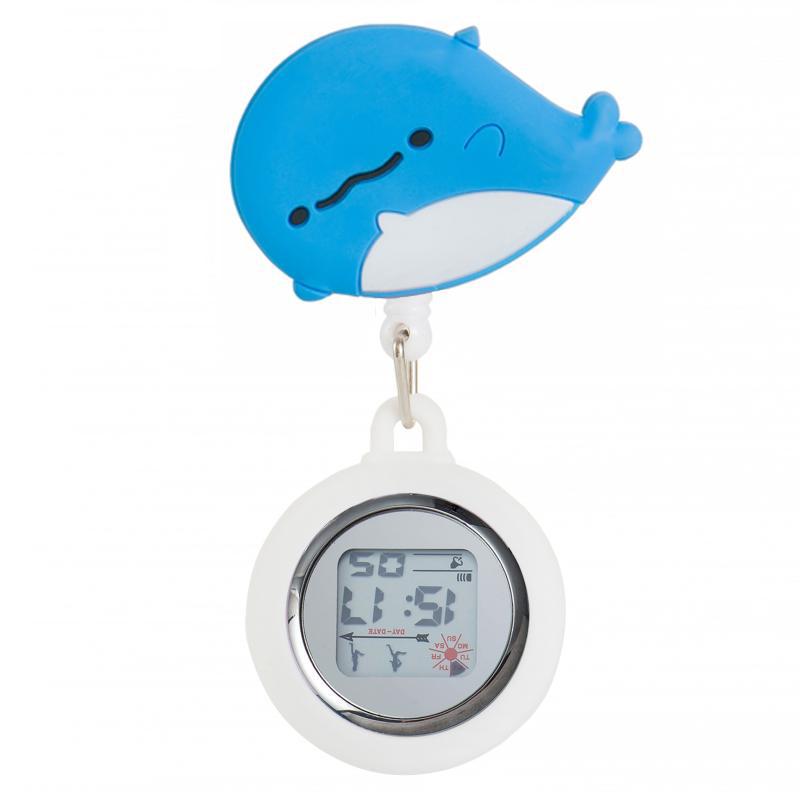 Reloj de enfermera de estiramiento multifuncional luminoso fuerte reloj colgante reloj electrónico digital retráctil de dibujos animados lindo clip cronómetro reloj de bolsillo