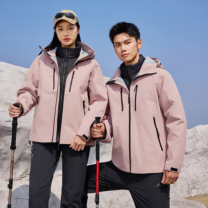 Chaqueta de asalto de cáscara dura estándar nacional de primer grado chaqueta de asalto hombre al aire libre tres en uno chaqueta de montaña impermeable a prueba de viento