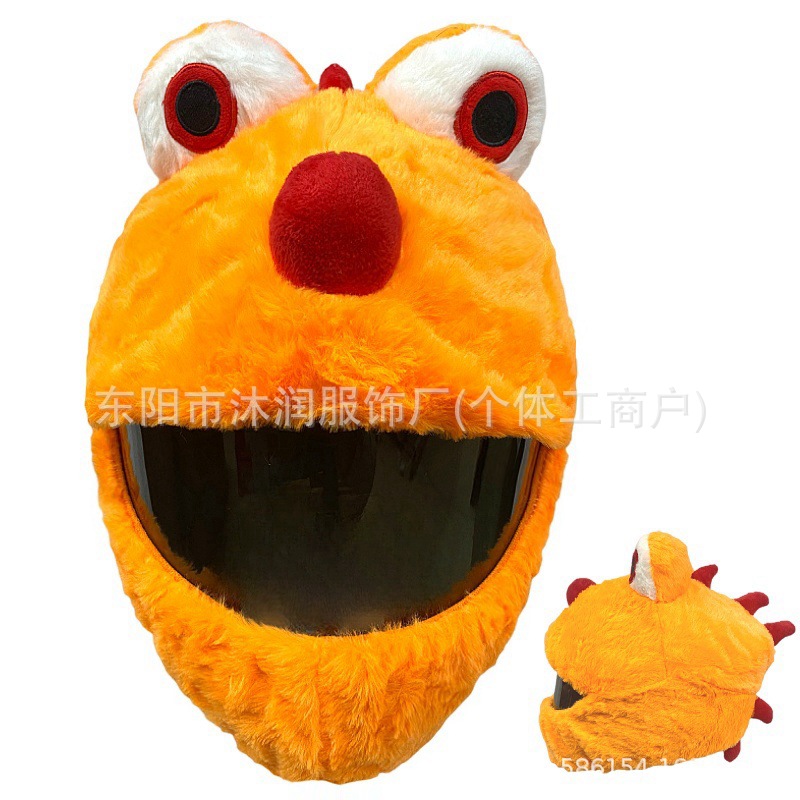 Funda protectora de casco divertida con personalidad de punto transfronterizo, máscara de ciclismo, accesorios de decoración de motocicleta, conejo, tiburón, tres ojos