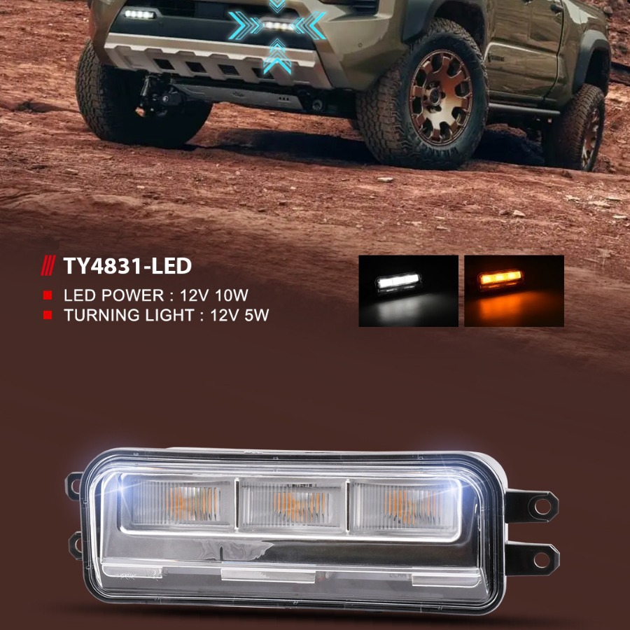 Aplicable a Toyota 2024 Tacoma Tacoma delantero conjunto de luz de niebla en pickup luz de viaje diurna LED