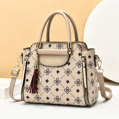 2024 large-capacity handbag, trendy and fashionable women’s bag, middle-aged mother’s bag, high-end, versatile, shoulder and crossbody bag