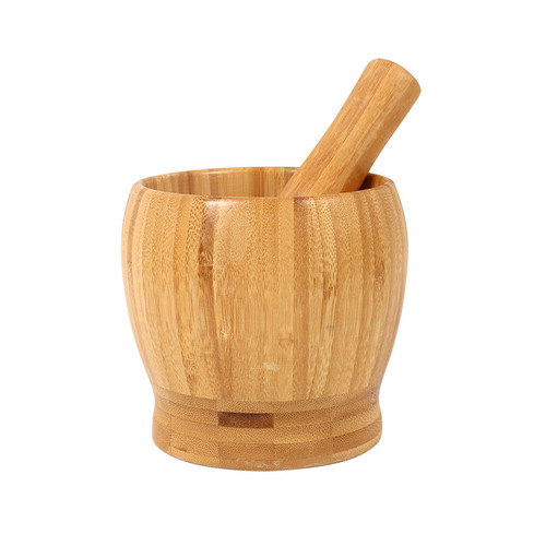 Bamboo garlic pounder kitchen manual garlic pounder mortar children's educational hand tools pound jar wholesale