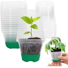 亚马逊新款硅胶育苗盆可重复使用方形花盆透气种植控根植物育苗杯