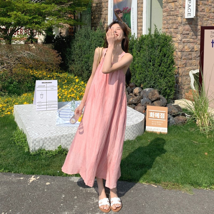 핑크 바캉스 비치 드레스