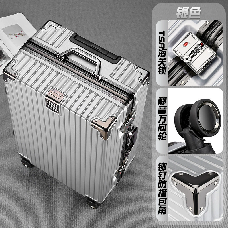 Capacious suitcase on wheels for men and women