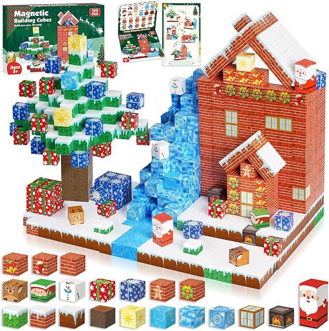 Amazon's Hottest New Kidsren's Building Blocks 3D Magnetic Magnetic Cube Building Blocks Christmas Cross-Border Toys DIY