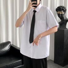 夏季白色短袖衬衫男dk制服西装套装五分半袖衬衣正装ins学生班服