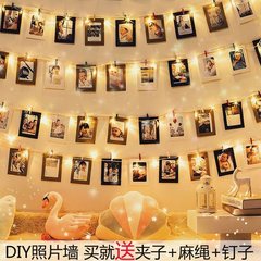 ins 写真壁装飾麻縄クリップシームレス釘フォトフレーム壁掛け組み合わせクリエイティブ壁ルームレイアウト変身