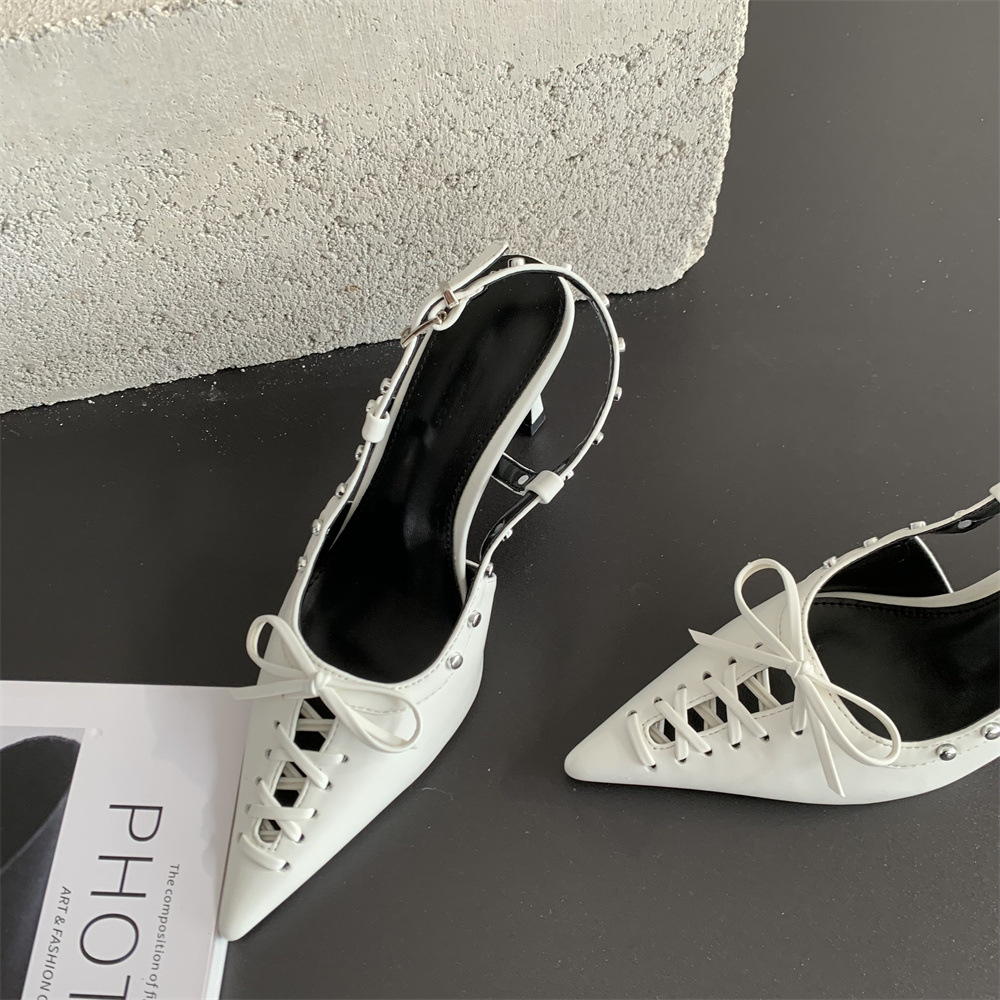 2024 New Spring Shoes European and American Pointed Toe Thin Heels Shallow Mouth Fashion Thin Front Straps and Back Vacuum Sandals_voghion.com