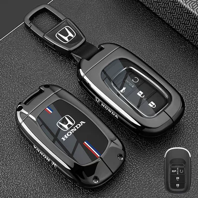Specialized Honda Crv Key Cover for Accord, Civic, Haoying, Xr-V, Fit, Elysion, Inspire, Ur-V Cars (Car key bag) - vinyl-honda-c-model-4-button-xuanwu-black-car-logo-trapezoidal-buckle