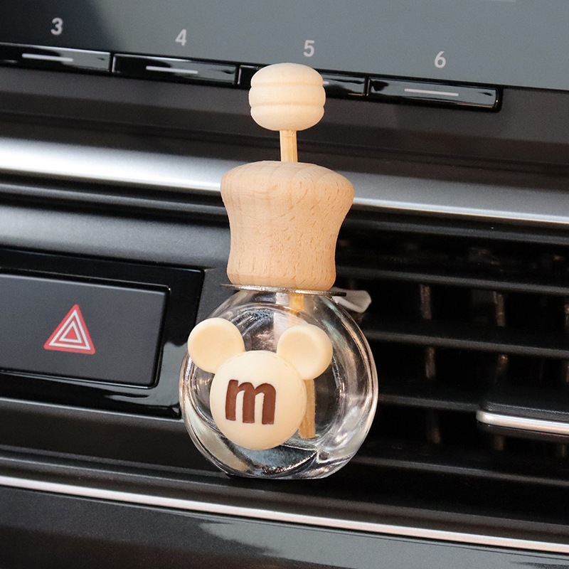 Fragancia de coche, líquido volátil, botella vacía, aceite esencial de aromaterapia autoinstalado, aire acondicionado, salida de aire, té blanco, fragancia ligera, dibujos animados duraderos, lindo