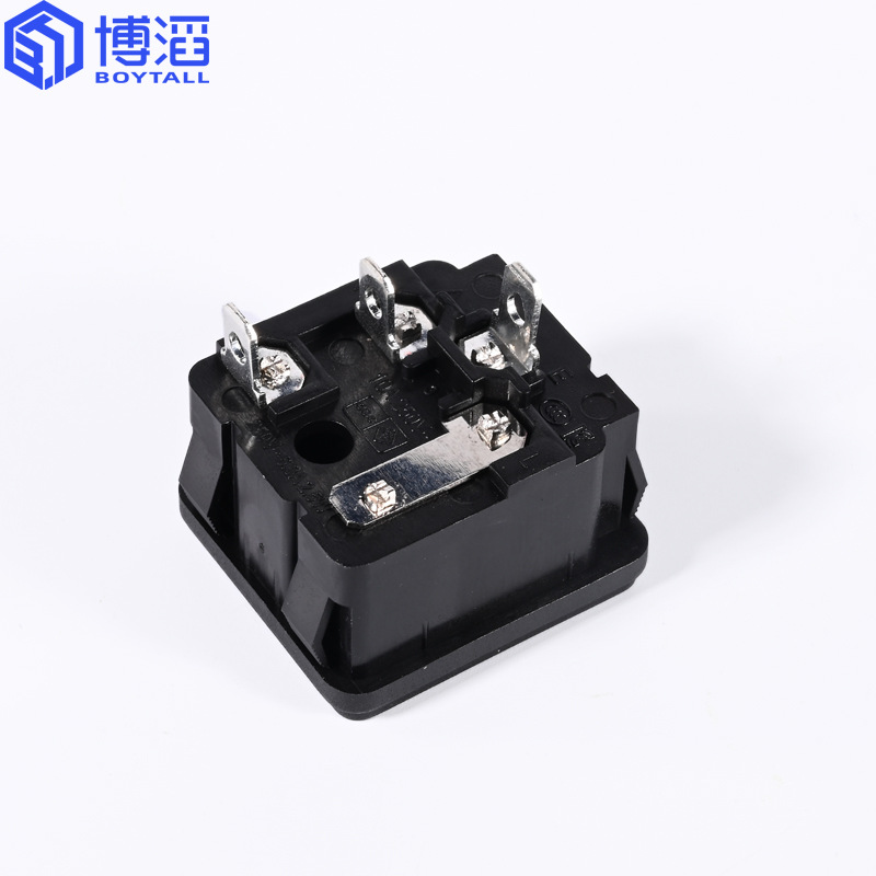 Botaotai with fuse three-pin three-prong two-in-one socket card power supply three-pin socket 
