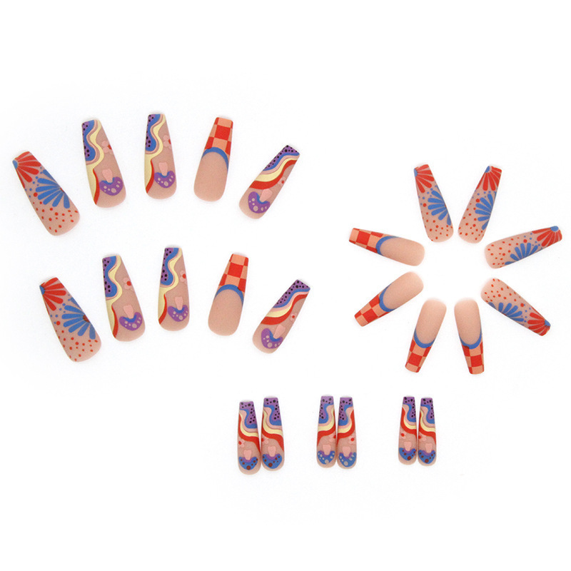 24 Pieces Quantity Fashion Geometric Plastic Wear Manicure 24 Pieces