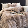 High-end leather and fur milk Four piece suit winter Coral Two-sided keep warm thickening Light extravagance sheet Quilt cover bedding