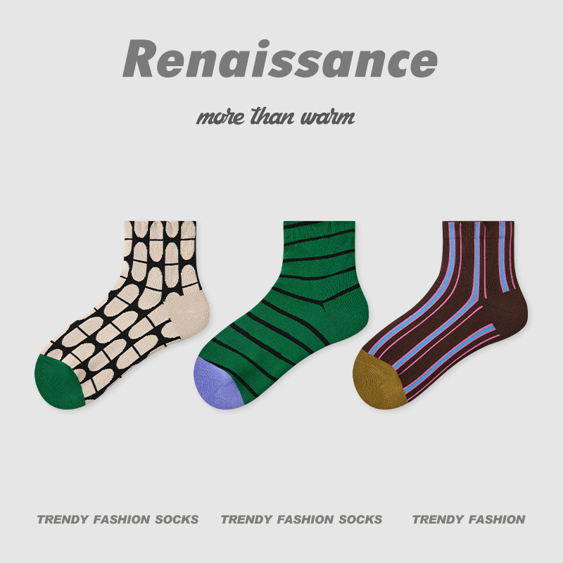 Renaissanceオリジナルの女性靴下夏の色合わせレリーフソックス