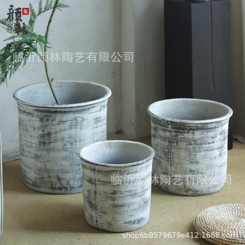 Terrizaje de cemento de gran calibre plantación de árboles maceta gran casa sala de estar hotel verde paquete suave patio villa decoración maceta