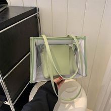 透明包包大容量女士单肩包休闲果冻透明包2023新款夏时尚托特大包