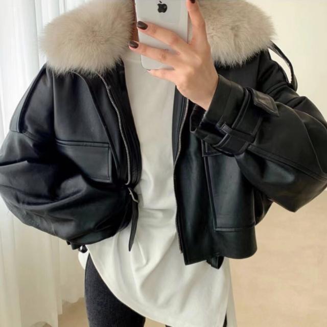 派克服皮衣外套女秋冬2025年新款韩版宽松加绒加厚小个子短款棉服|undefined