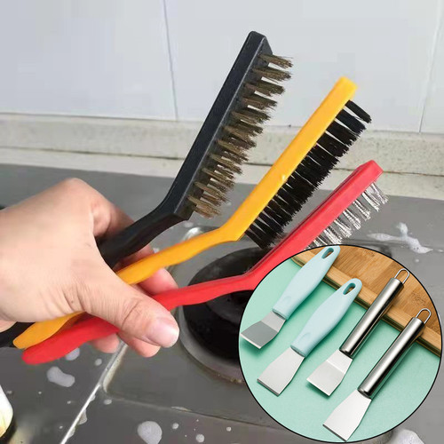 Gas stove cleaning brush large 3 range hood stove decontamination brush kitchen cleaning tool rust removal wire brush