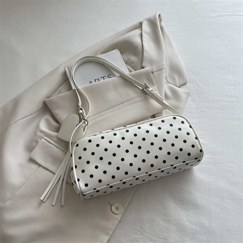 Cross-border polka dot handbag for women, 2026 spring new trendy fashion stylish shoulder bag, classic chic underarm bag
