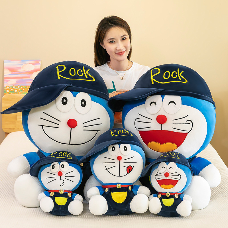 Nuevo sombrero máquina gato juguete de peluche lindo Dingdong gato muñeca Doraemon muñeca de tela para niños