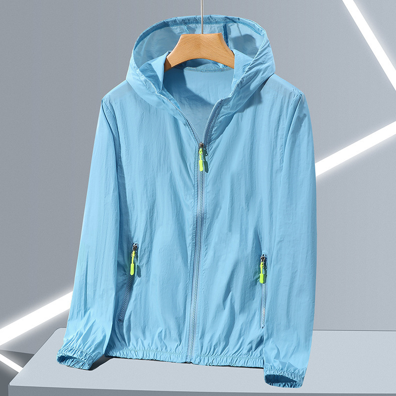 Chaqueta de Protección Solar con Capucha de Poliéster Transpirable para Exterior