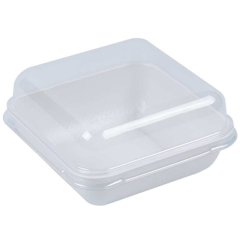 Caja de pastel de luna de hielo horneado caja de embalaje cuadrada de banberber, caja de embalaje de mousse transparente para postre de nieve, punto oeste