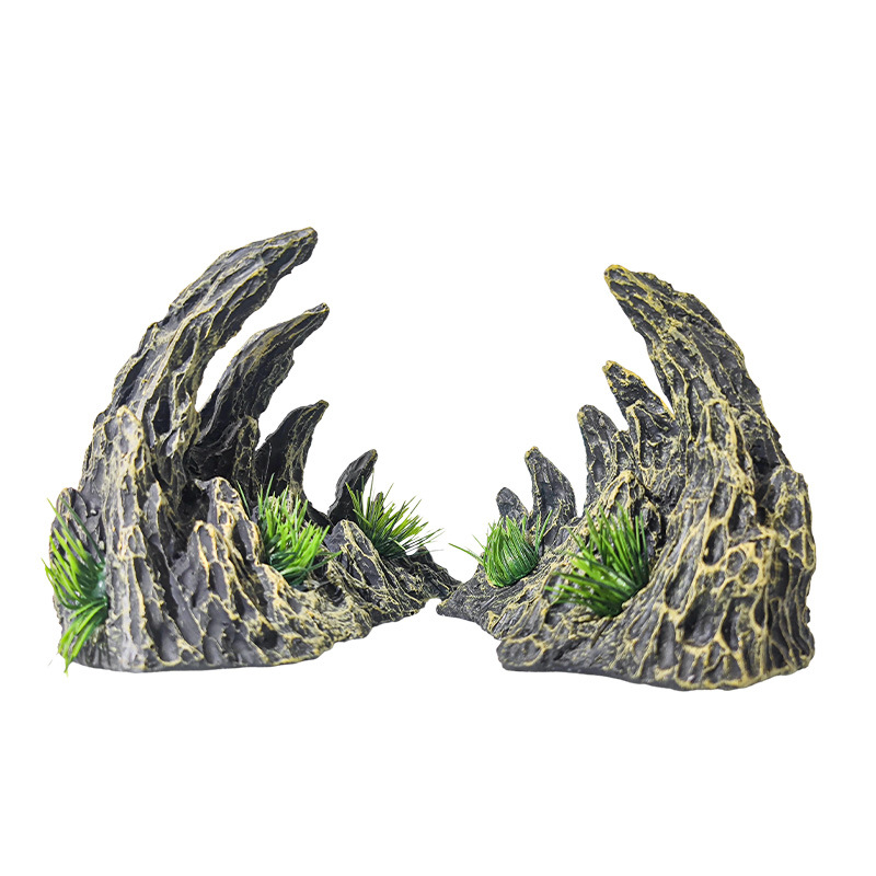 Nueva piedra decorativa simulada de dragón verde para paisajismo de cañón, adorno de rocalla, ornamentación de plantas acuáticas, hueso de dragón para acuario, venta al por mayor transfronteriza de gran demanda