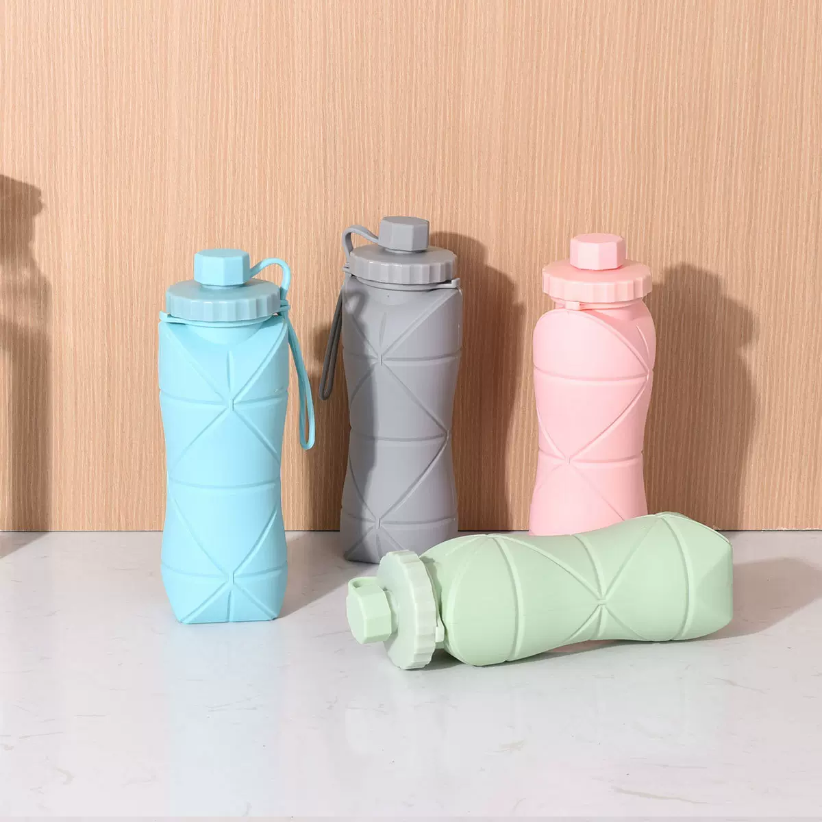 硅胶折叠水杯600ml咖啡杯旅行户外运动水壶350ml