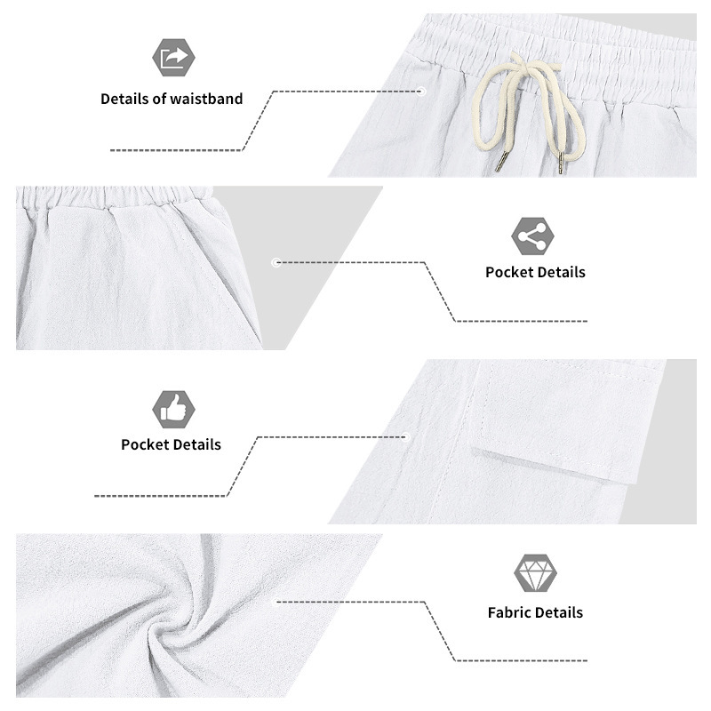 Men's Linen Hooded Short Sleeve Shirt With Workwear Shorts Set, Relaxed Fit Breathable Summer Outfit For Vacation And Casual Style_viptrois.com