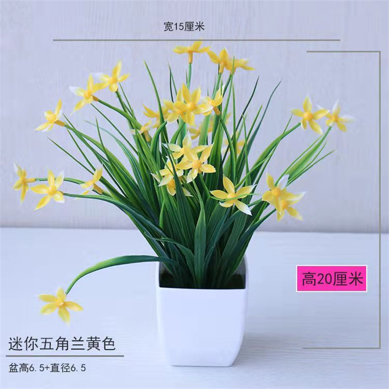 Pequeña imitación de flores falsas decoraciones de sala de estar decoración de mesa de té flores de plástico mano flores falsas plantas decoraciones