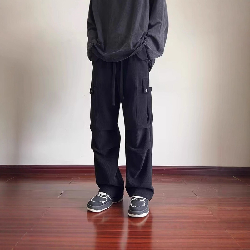 Corduroy Cargo Pants Men's Autumn and Winter New Loose Straight Pants Trendy Large Size Wide Leg Casual Pants Trendy Corduroy Cargo Pants Men's Autumn and Winter New Loose Straight Pants Trendy Large Size Wide Leg Casual Pants Trendy