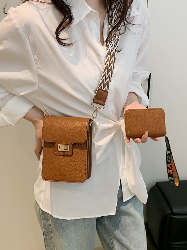 Bolsos para mujer 2025 nuevo bolso vertical para teléfono móvil transfronterizo, monedero colgante, bolso de mensajero con correa de hombro ancha retro de alta gama