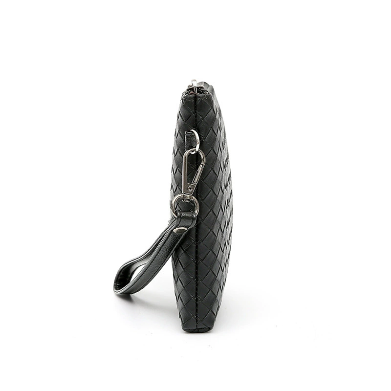 Woven small clutch bag, trend hand loop bag, genuine leather