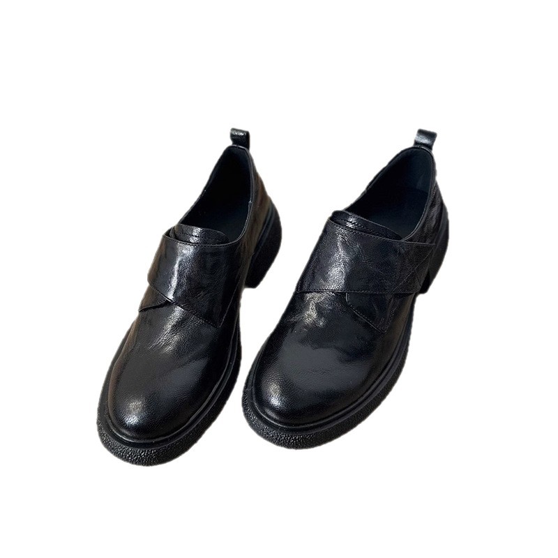 Britische Damen Leder-loafer Mit Dicker Sohle Und Polsterung_voghion.com