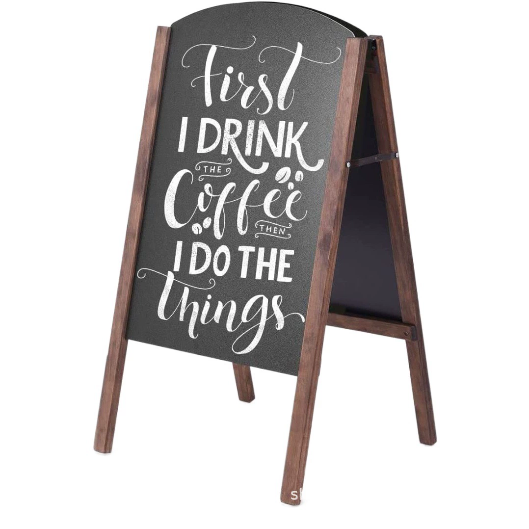 Кронштейн для доски из цельного дерева Магазин коммерческой рекламы Маленькая доска для рисования для домашних детей Доска для рисования в кафе Напольная витрина