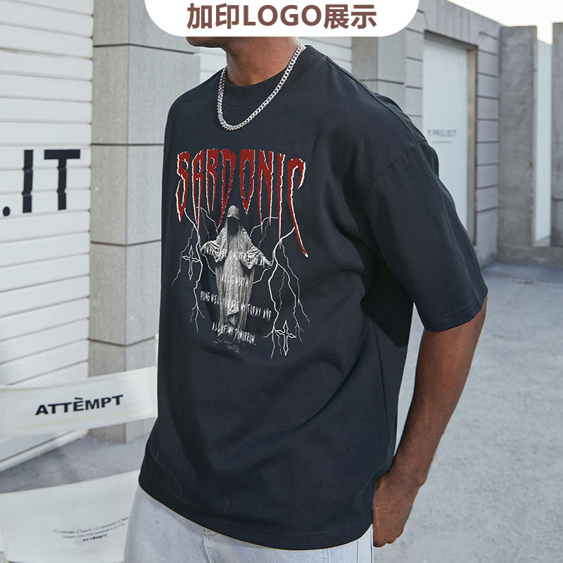 Casual de verano de moda de alta calidad camiseta callejera de hombre camiseta de algodón de color sólido marca de moda europea y americana suelta algodón de manga corta