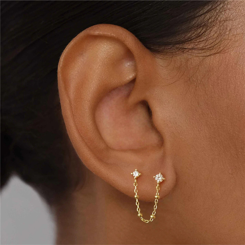Daily Occasion 925 Sterling Silver Material 1 Pair 925 Sterling Silver Pearl Zircon Solid Color Drop Earrings
