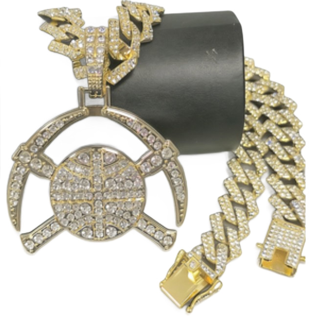 Colgante de cadena de diamantes completo de Cuba Nuggets collar de diamantes para hombres europeos y estadounidenses joyas de hip-hop personales al por mayor