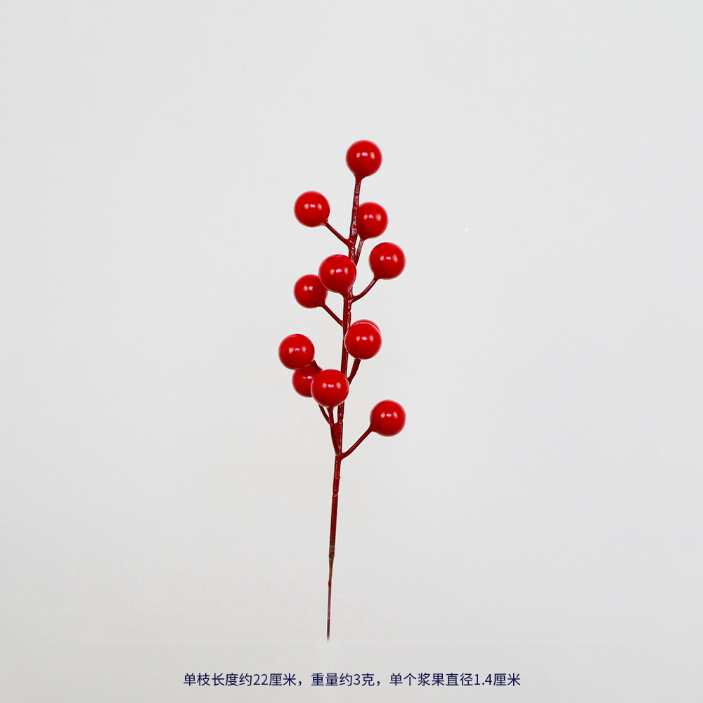 Fiesta de Año Nuevo, flores, frutas ricas, frutas de simulación, ramas de bayas, nuevas decoraciones, accesorios de barril de Navidad.