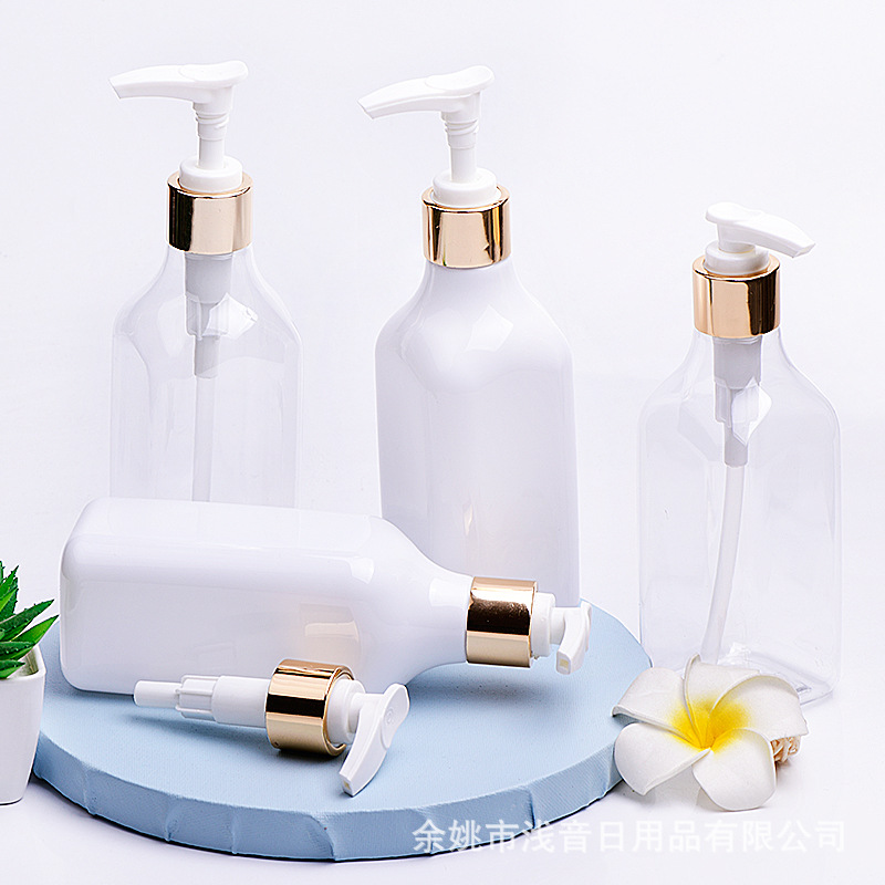 厂家批发250ml长颈方瓶霜塑料包装瓶电化铝L08泵乳液塑料瓶