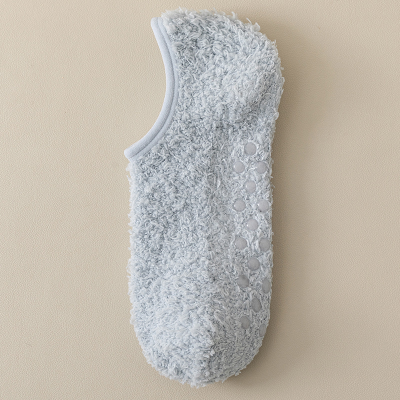 Calcetines de Piso para Hombre de Terciopelo de Coral Antideslizantes y Térmicos para Invierno