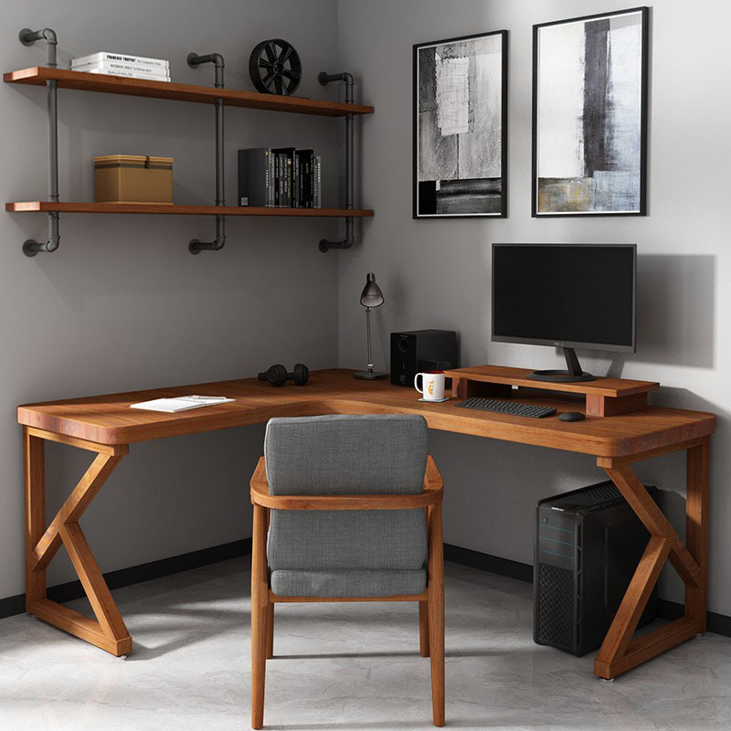 All Solid Wood Corner Computer Desk Bedroom Corner Desk Corner Household Small Apartment Student Corner Desk