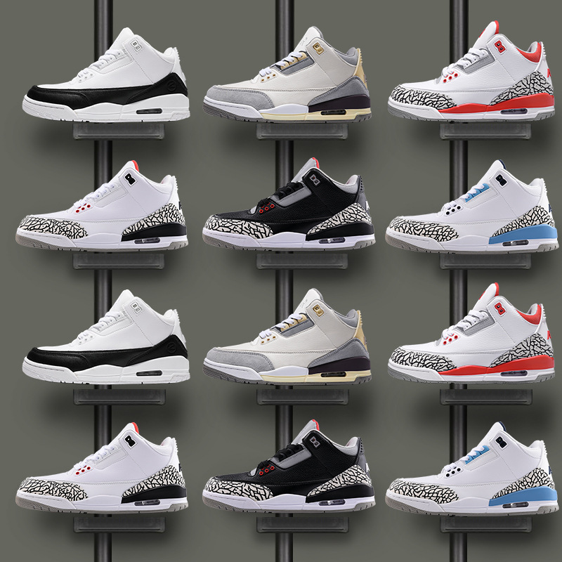 Cross-border foreign trade basketball shoes Putian shoes AJ3 white cement Hiroshi Fujiwara basketball sneaker Joe 3 racing blue shoes for men and women Cross-border foreign trade basketball shoes Putian shoes AJ3 white cement Hiroshi Fujiwara basketball sneaker Joe 3 racing blue shoes for men and women
